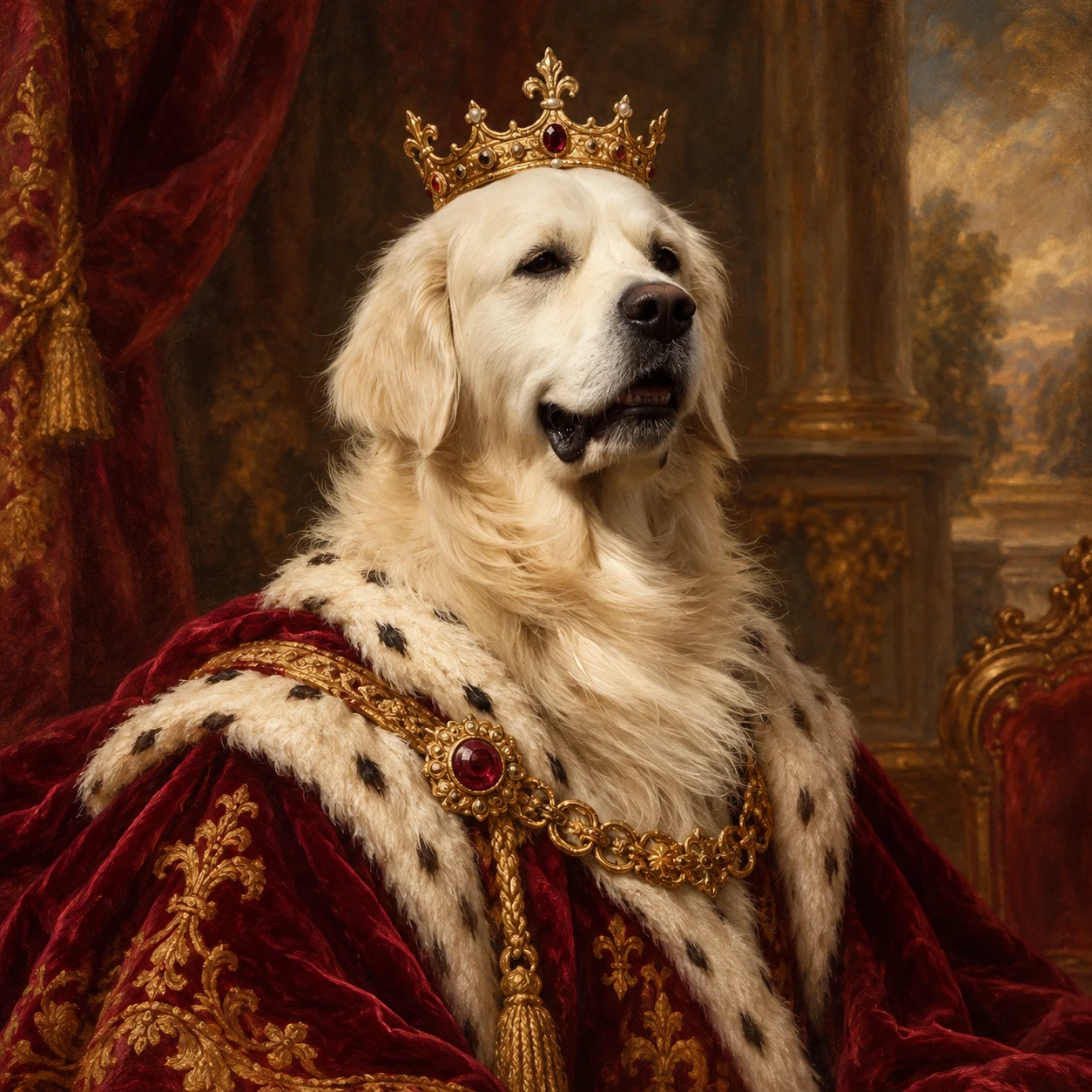 Câine într-un portret regal